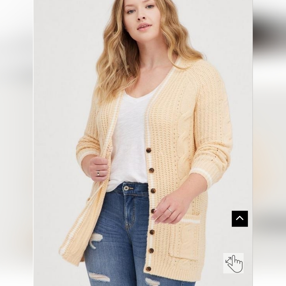 Torrid Cableknit Boyfriend Cardigan Size 2